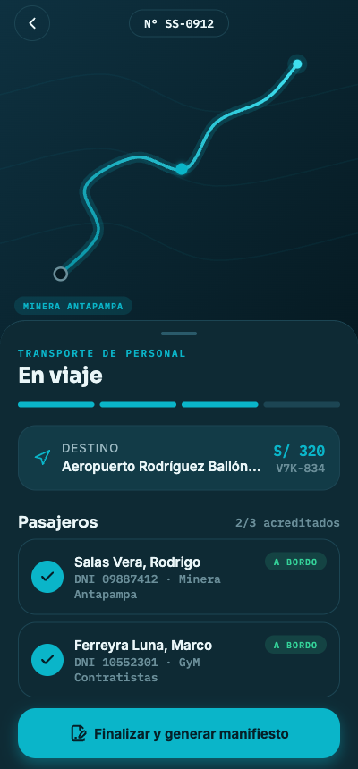 Viaje en curso